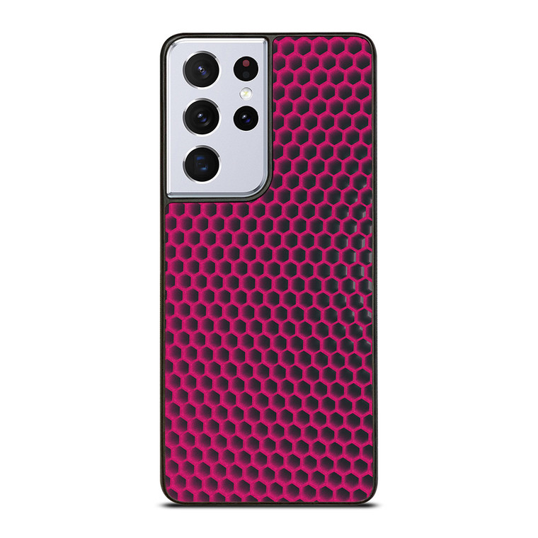 HEXAGONAL BLACK PURPLE PATTERN Samsung Galaxy S21 Ultra Case Cover