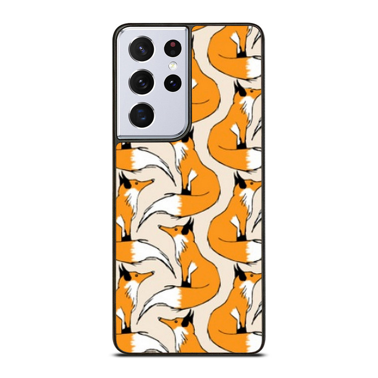 ORANGE FOX PATTERN Samsung Galaxy S21 Ultra Case Cover