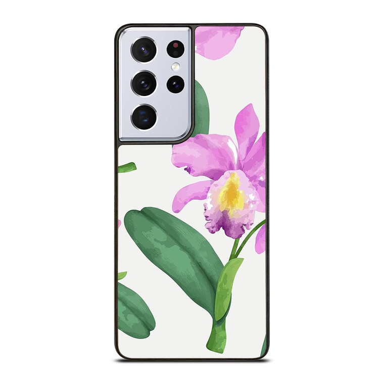 PURPLE ORCHID FLOWER PAINTING Samsung Galaxy S21 Ultra Case Cover PURPLE ORCHID FLOWER PAINTING Samsung Galaxy S21 Ultra Case Cover
