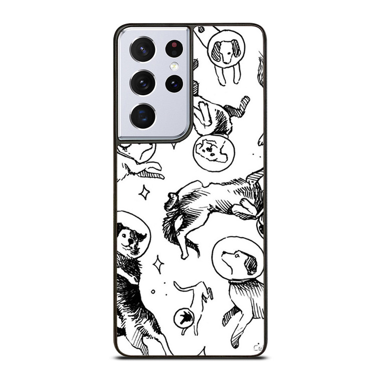 SPACE DOG WHITE PATTERN Samsung Galaxy S21 Ultra Case Cover