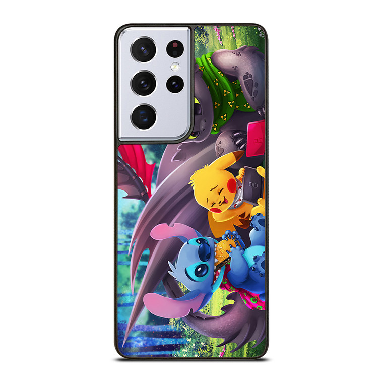 TOOTHLESS STITCH PIKACHU Samsung Galaxy S21 Ultra Case Cover