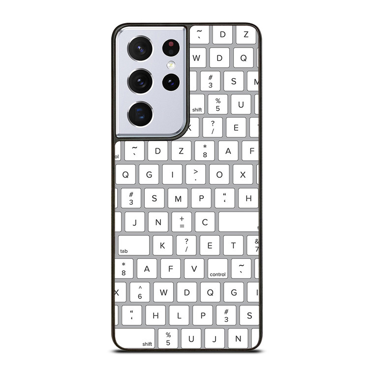 WHITE KEYBOARD PATTERN Samsung Galaxy S21 Ultra Case Cover