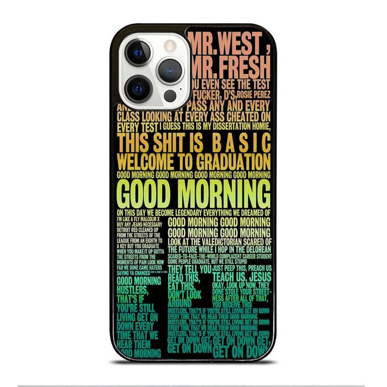 KANYE WEST RAPPER LYRICS iPhone 12 Pro Case Cover