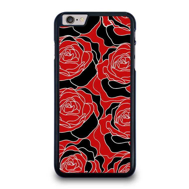 ROSE RED AND BLACK PATTERN iPhone 6 / 6S Plus Case Cover