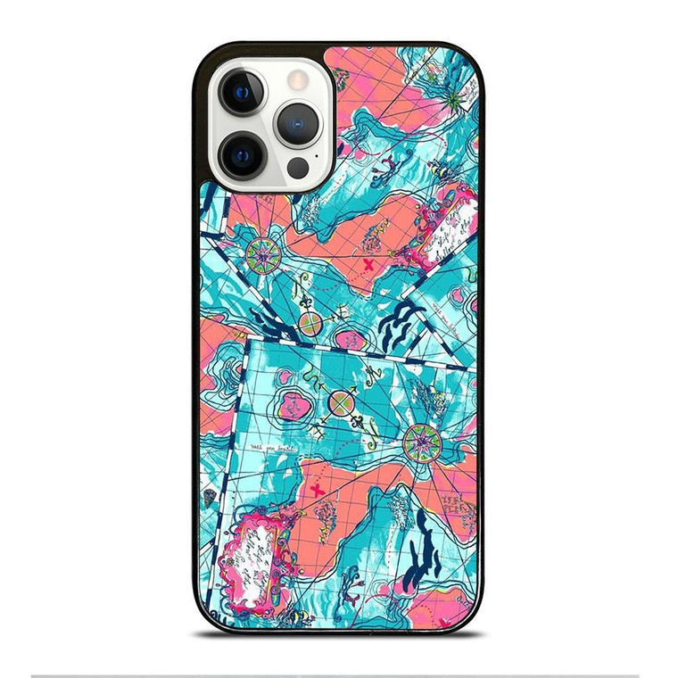 LILLY PULITZER MAP PATTERN iPhone 12 Pro Case Cover