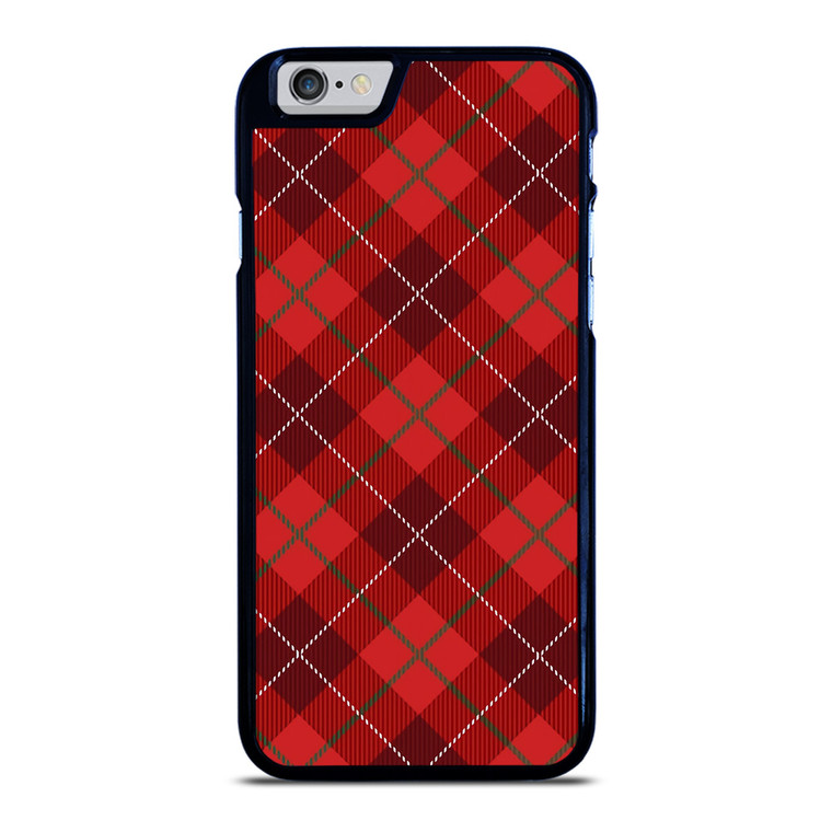 RED TARTAN CROSS PATTERN iPhone 6 / 6S Case Cover