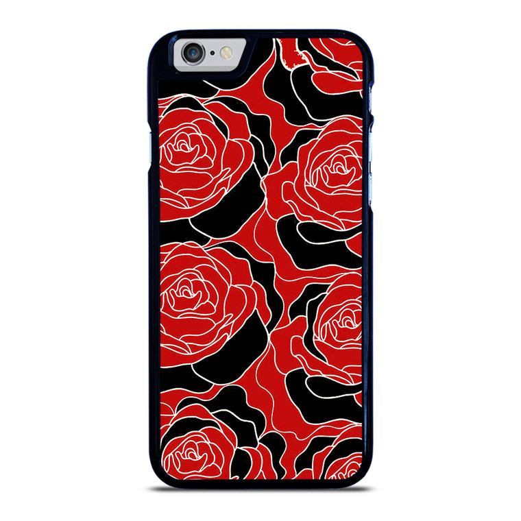 ROSE RED AND BLACK PATTERN iPhone 6 / 6S Case Cover