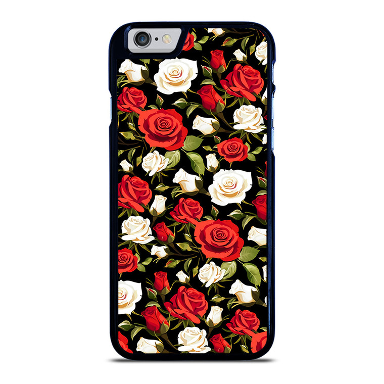 SEAMLESS RED WHITE ROSE PATTERN iPhone 6 / 6S Case Cover