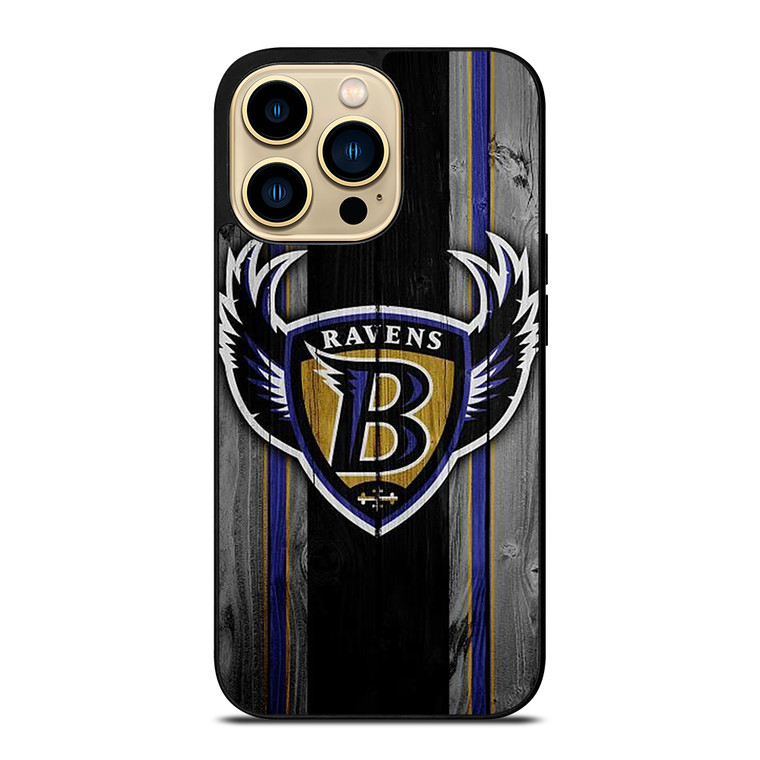 BALTIMORE RAVENS WOODEN LOGO iPhone 14 Pro Max Case Cover