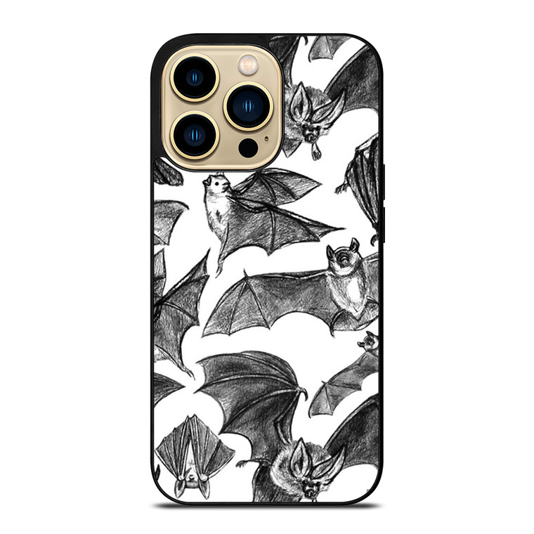 BAT HAND DRAWING PATTERN iPhone 14 Pro Max Case Cover