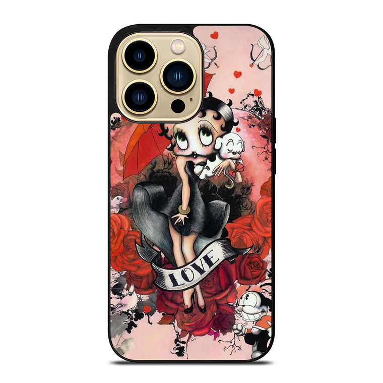 BETTY BOOP LOVE CARTOON iPhone 14 Pro Max Case Cover