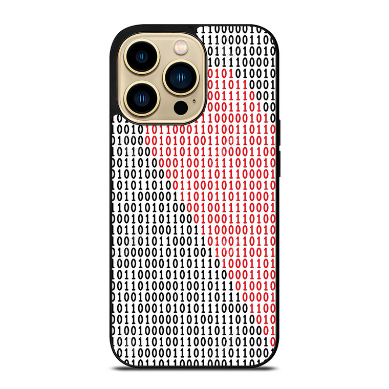 BINARY CODE HALF HEART PATTERN iPhone 14 Pro Max Case Cover