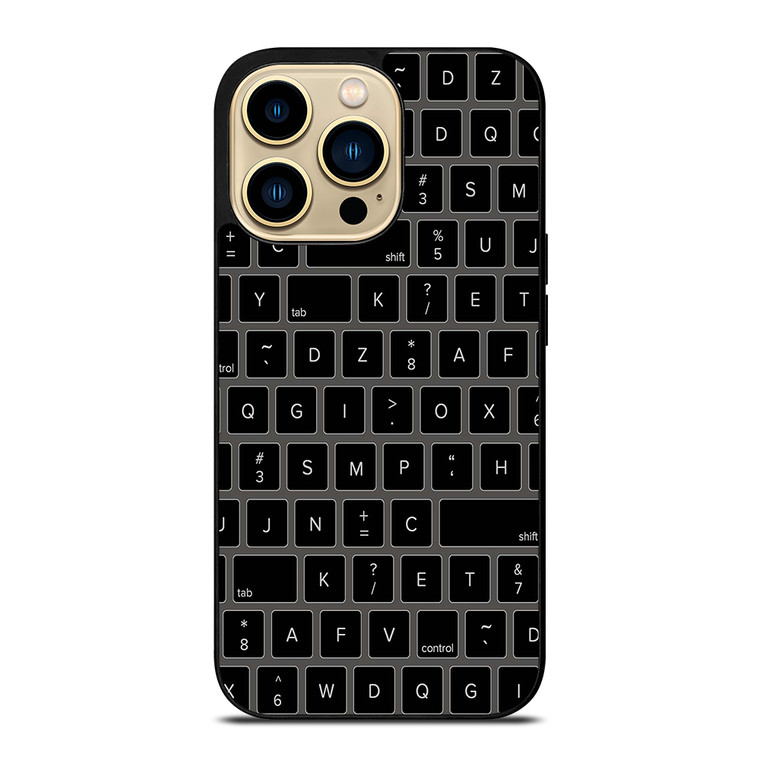 BLACK KEYBOARD PATTERN iPhone 14 Pro Max Case Cover