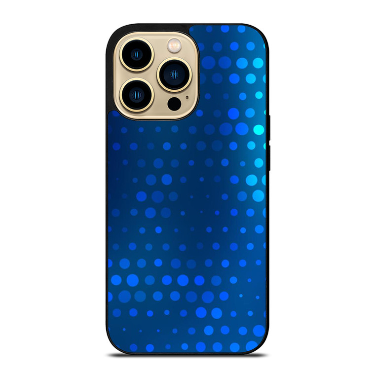 BLUE GRADIENT HALFTONE PATTERN iPhone 14 Pro Max Case Cover
