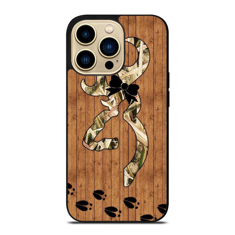 BROWNING WOODEN LOGO iPhone 14 Pro Max Case Cover