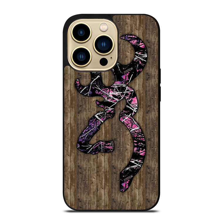 CAMO BROWNING PINK WOOD iPhone 14 Pro Max Case Cover CAMO BROWNING PINK WOOD iPhone 14 Pro Max Case Cover
