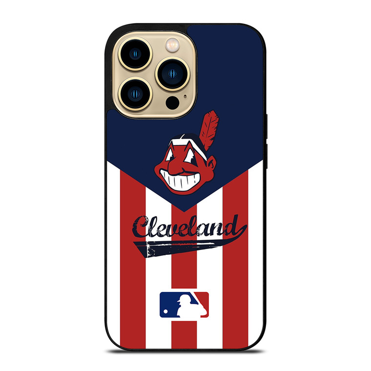 CLEVELAND INDIANS STRIPE LOGO iPhone 14 Pro Max Case Cover