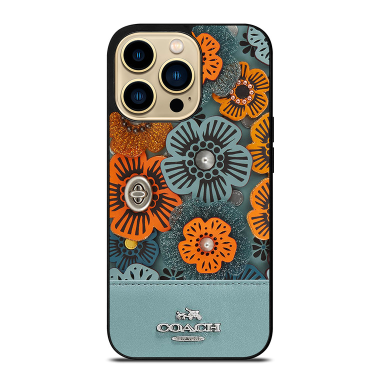 COACH NEW YORK BLUE TEA ROSE iPhone 14 Pro Max Case Cover