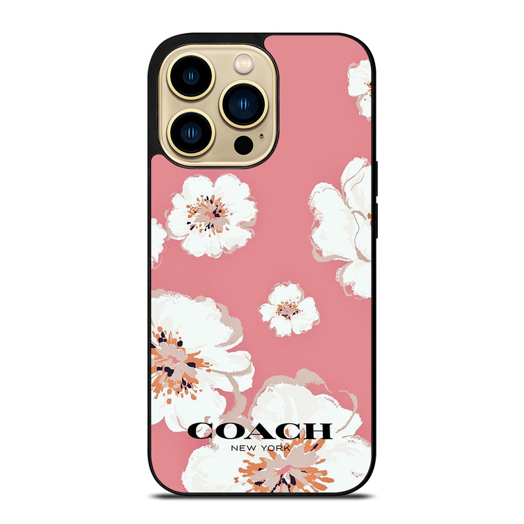 COACH NEW YORK PINK FLOWER iPhone 14 Pro Max Case Cover