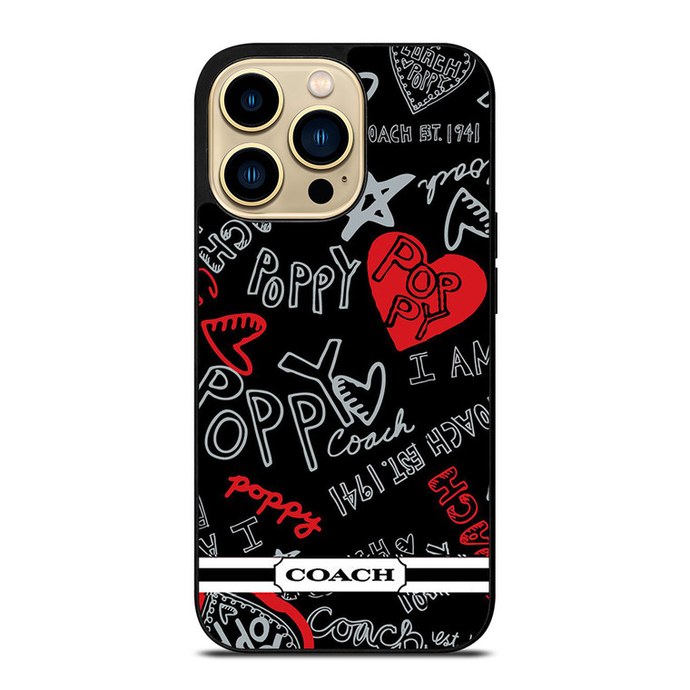 COACH NEW YORK POPPY BLACK iPhone 14 Pro Max Case Cover