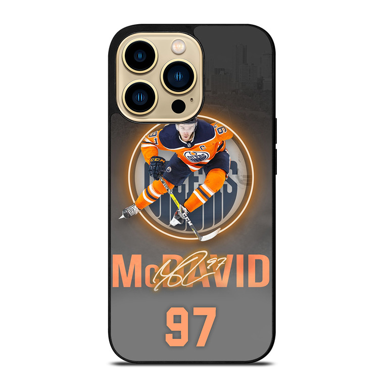 CONNOR MCDAVID EDMONTON OILERS PLAYER iPhone 14 Pro Max Case Cover