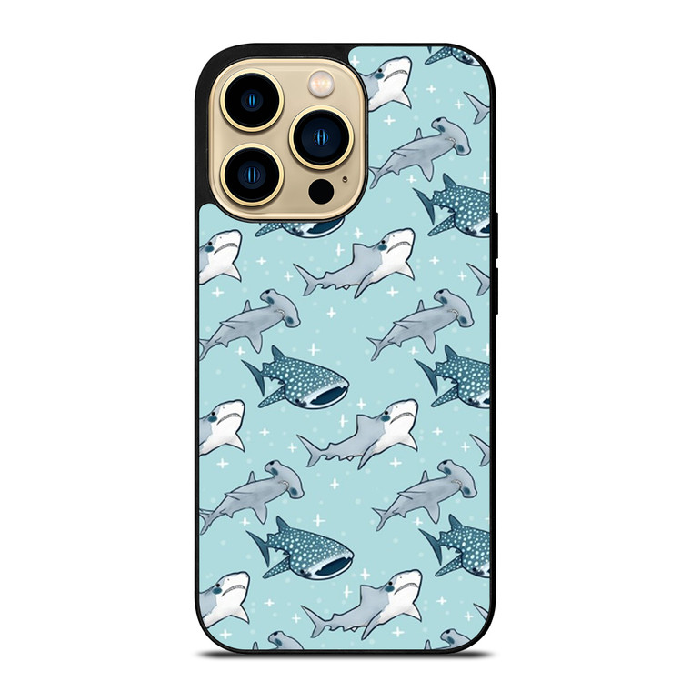 CUTE SHARK PATTERN iPhone 14 Pro Max Case Cover