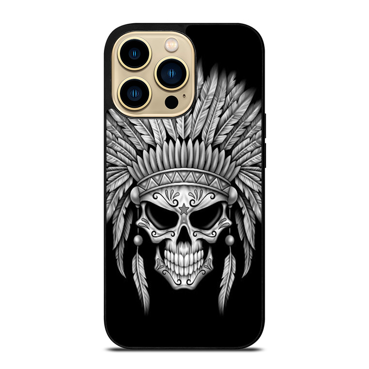INDIAN FEATHER SKULL iPhone 14 Pro Max Case Cover