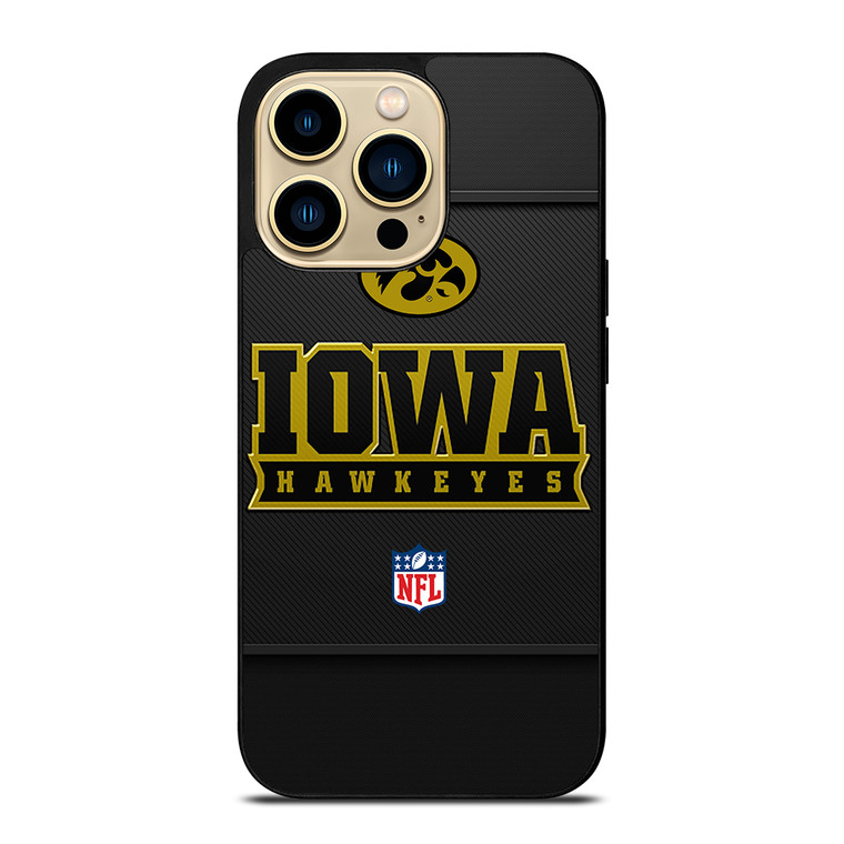 IOWA HAWKEYES CARBON LOGO iPhone 14 Pro Max Case Cover