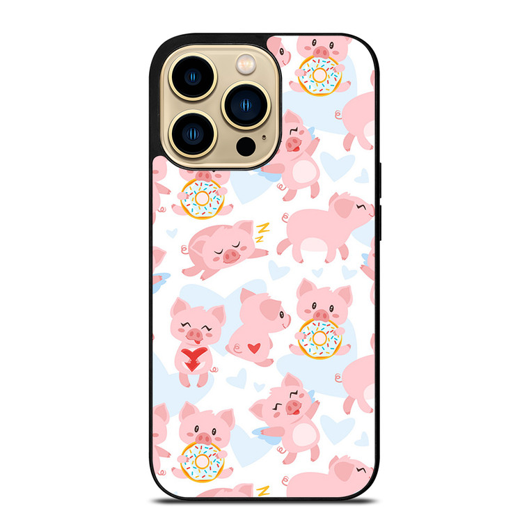 PINK BABY PIGS PATTERN iPhone 14 Pro Max Case Cover