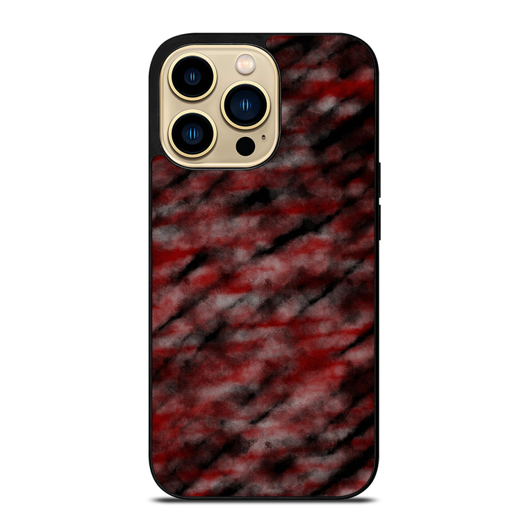 RED BLACK TIE DYE PATTERN iPhone 14 Pro Max Case Cover