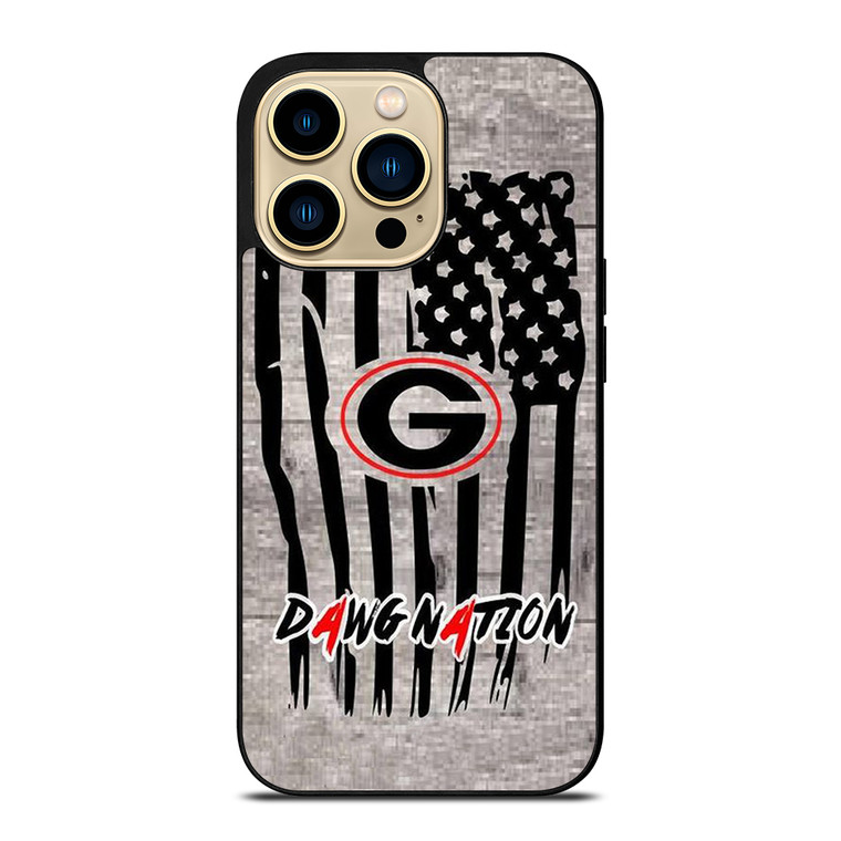 UNIVERSITY OF GEORGIA BULLDOGSWOODEN LOGO iPhone 14 Pro Max Case Cover