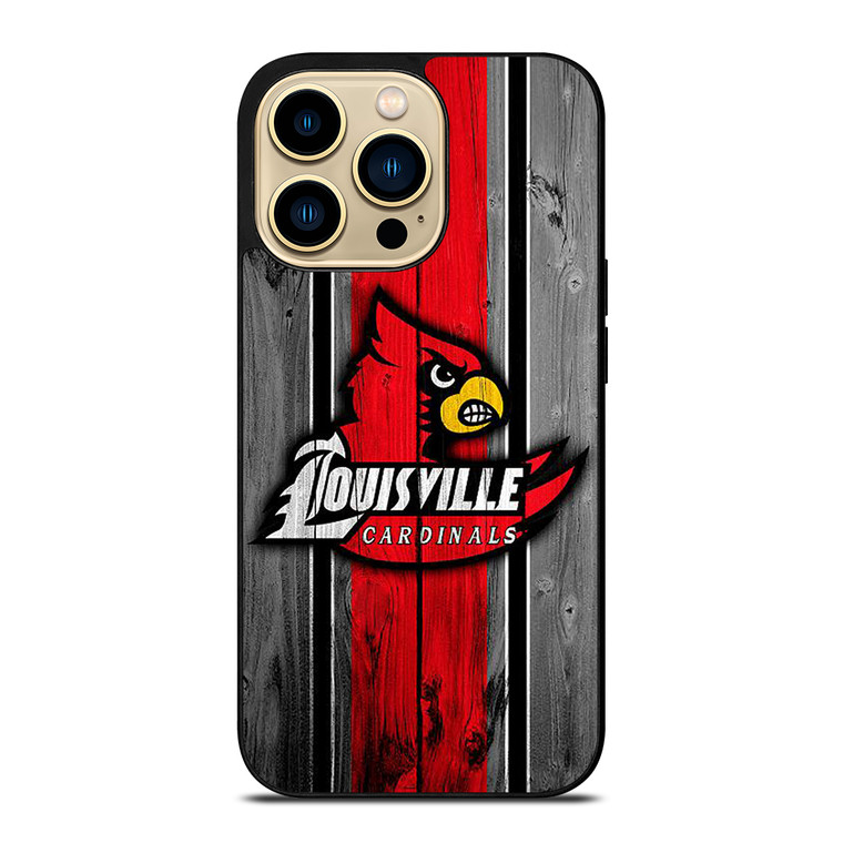 UNIVERSITY OF LOUISVILLE WOODEN LOGO iPhone 14 Pro Max Case Cover