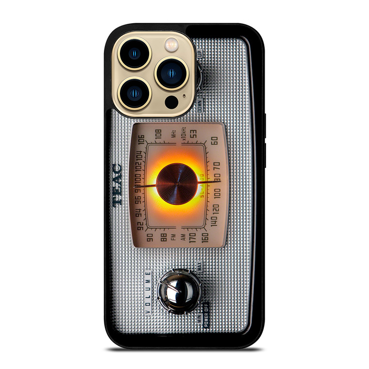 VINTAGE RADIO SILVER METAL iPhone 14 Pro Max Case Cover