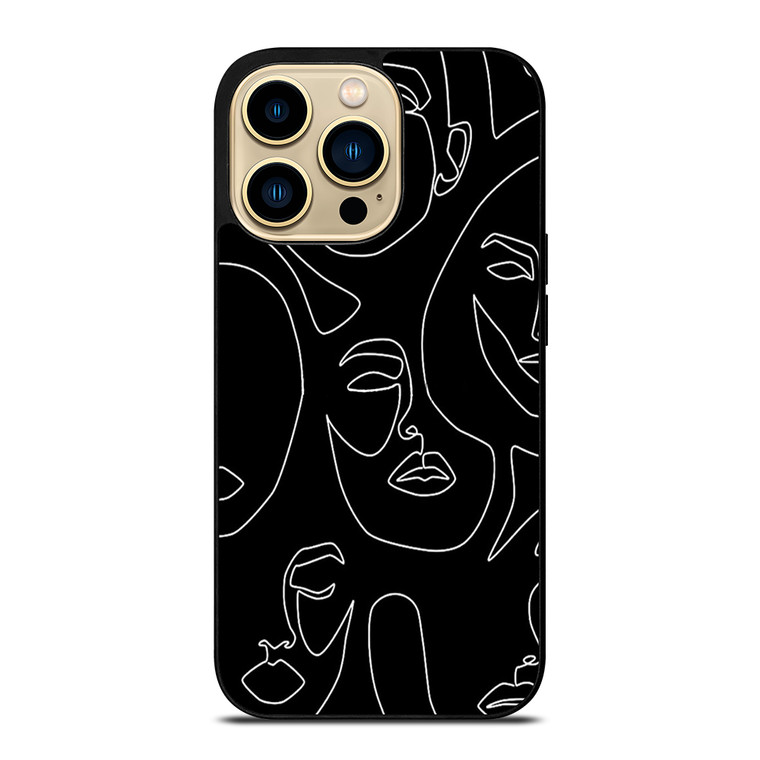 WOMAN FACE SKETCH PATTERN iPhone 14 Pro Max Case Cover WOMAN FACE SKETCH PATTERN iPhone 14 Pro Max Case Cover