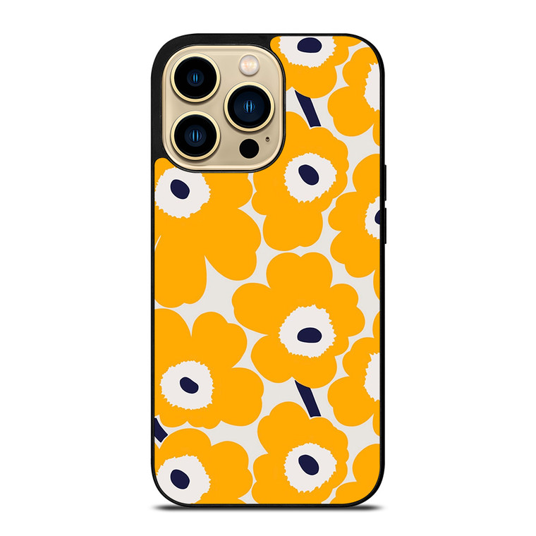 YELLOW RETRO FLORAL PATTERN iPhone 14 Pro Max Case Cover