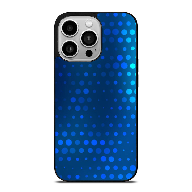BLUE GRADIENT HALFTONE PATTERN iPhone 14 Pro Case Cover