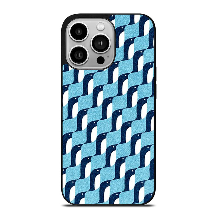 BLUE PENGUINS PATTERN iPhone 14 Pro Case Cover