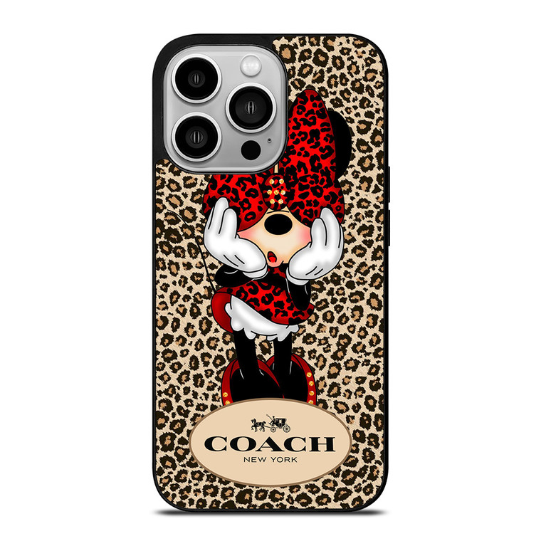 COACH MINNIE MOUSE LEOPARD iPhone 14 Pro Case Cover
