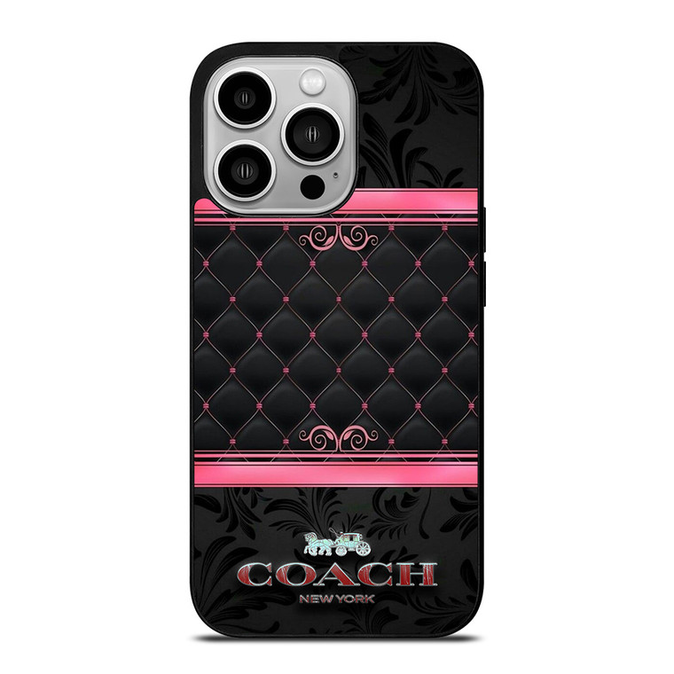 COACH NEW YORK PINK BLACK iPhone 14 Pro Case Cover