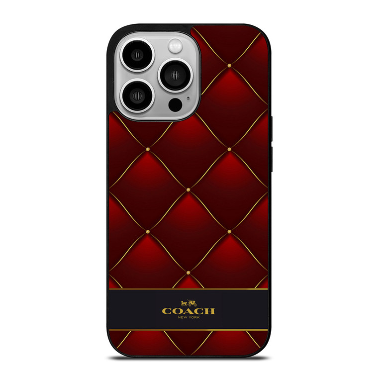 COACH NEW YORK RED GOLD iPhone 14 Pro Case Cover