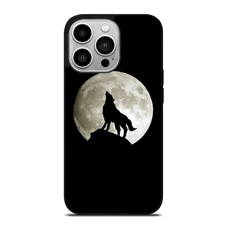 FULL MOON WOLF SILHOUETTE iPhone 14 Pro Case Cover