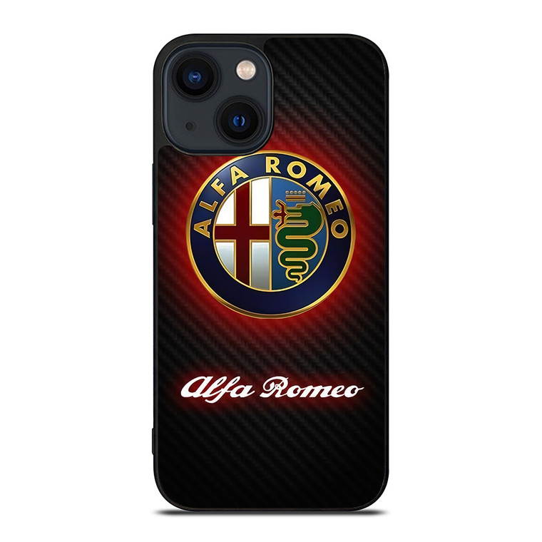 ALFA ROMEO RED CARBON LOGO iPhone 14 Plus Case Cover ALFA ROMEO RED CARBON LOGO iPhone 14 Plus Case Cover