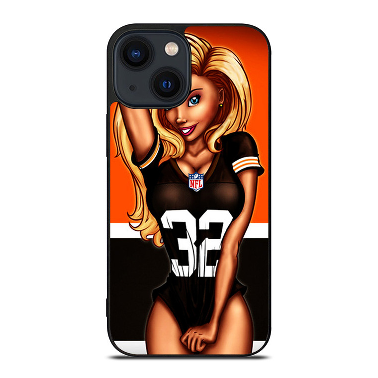 CLEVELAND BROWNS NFL CARTOON GIRL iPhone 14 Plus Case Cover