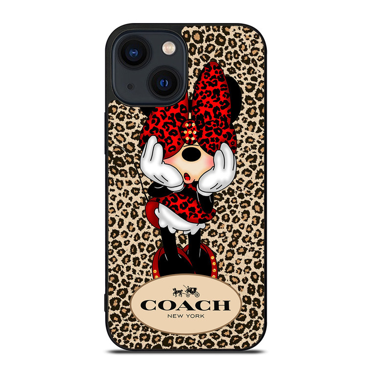 COACH MINNIE MOUSE LEOPARD iPhone 14 Plus Case Cover
