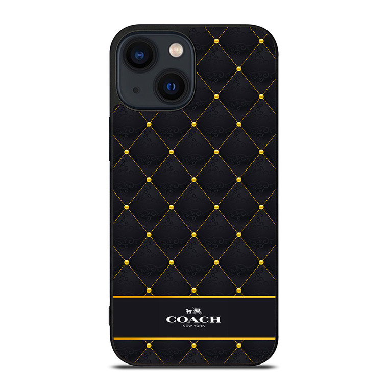 COACH NEW YORK GOLD PATTERN iPhone 14 Plus Case Cover