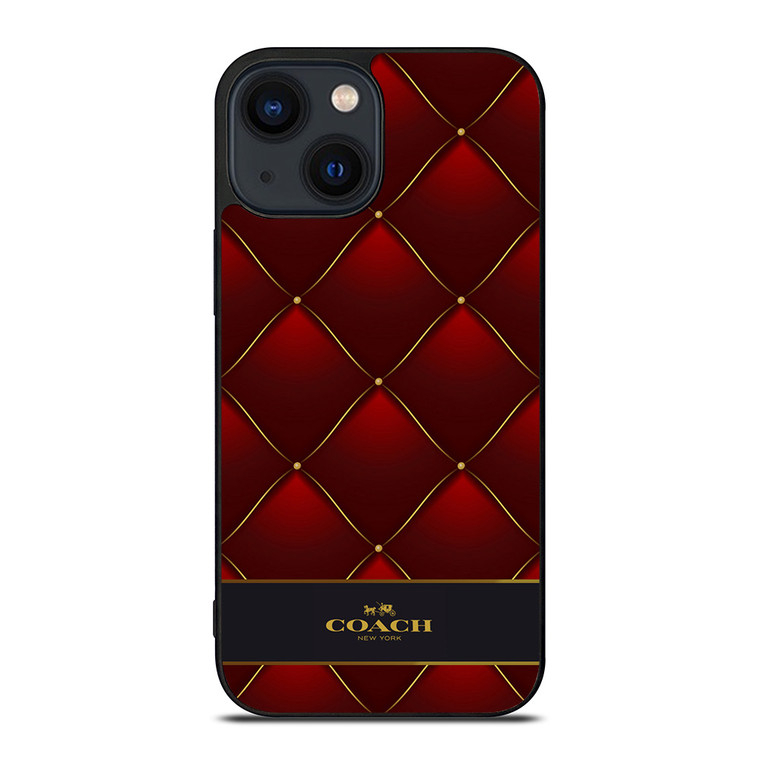 COACH NEW YORK RED GOLD iPhone 14 Plus Case Cover