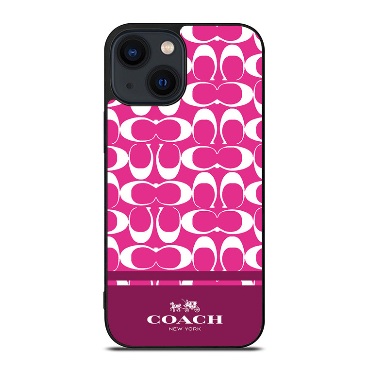 COACH PINK NEW YORK iPhone 14 Plus Case Cover