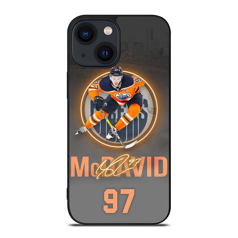 CONNOR MCDAVID EDMONTON OILERS PLAYER iPhone 14 Plus Case Cover