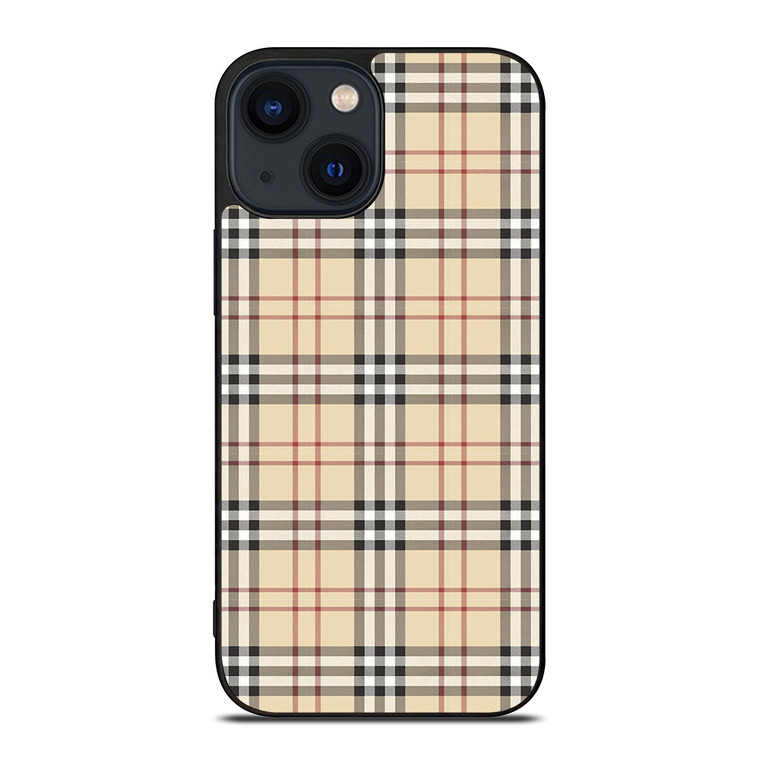 CREAM TARTAN PATTERN iPhone 14 Plus Case Cover