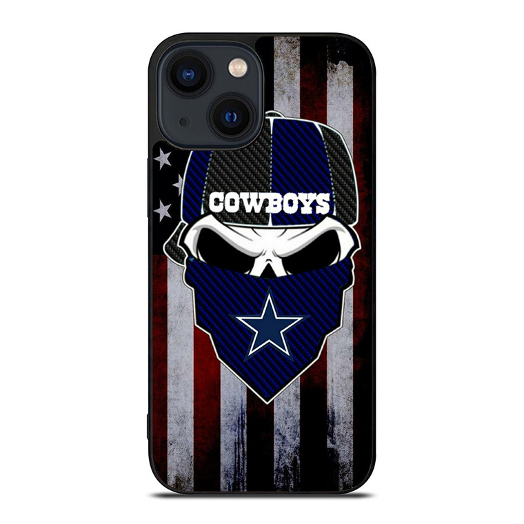 DALLAS COWBOYS SKULL USA FLAG iPhone 14 Plus Case Cover